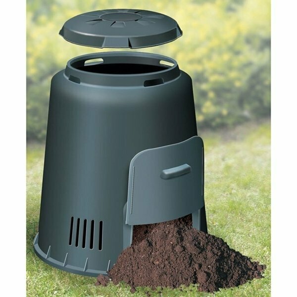 Gestion USD Global Domestic Compost Bin, 31 in OAW, 33 in OAH, 74 gal Capacity, HDPE, Black 625001